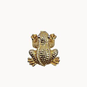VTG 1975 Mimi Di Gold Tone Figural Frog Belt/Scarf Clip Cute Whimsical Fairy